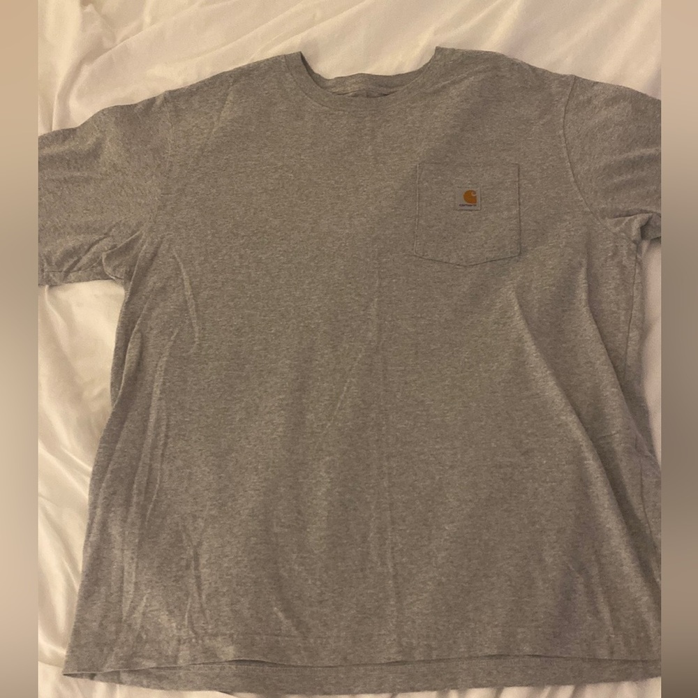 CARHARTT GRAY POCKET TEE SHIRT - Loose Fit